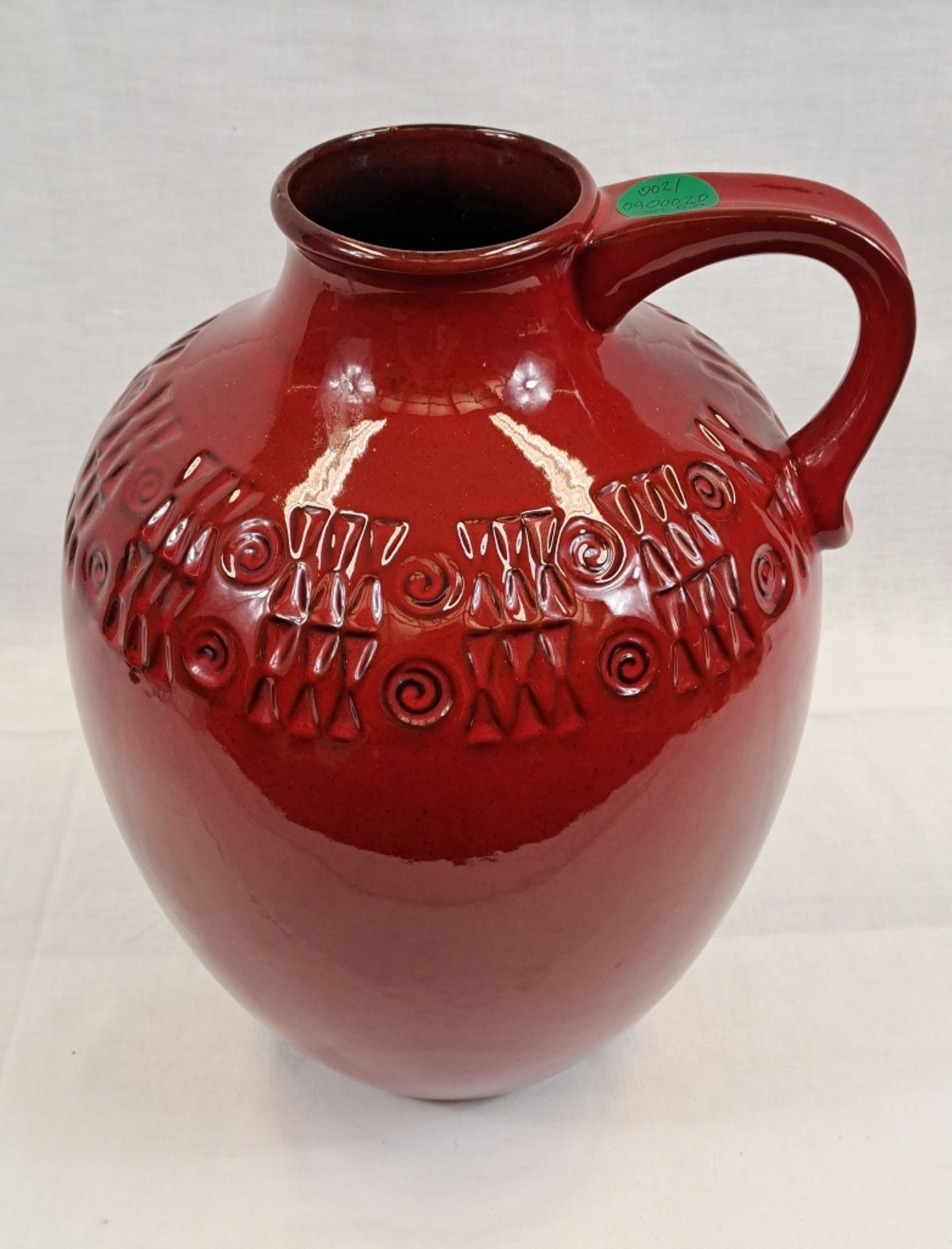 Edle XL Bodenvase Rot Krugvase ca. 37cm - Bild 4 aus 6