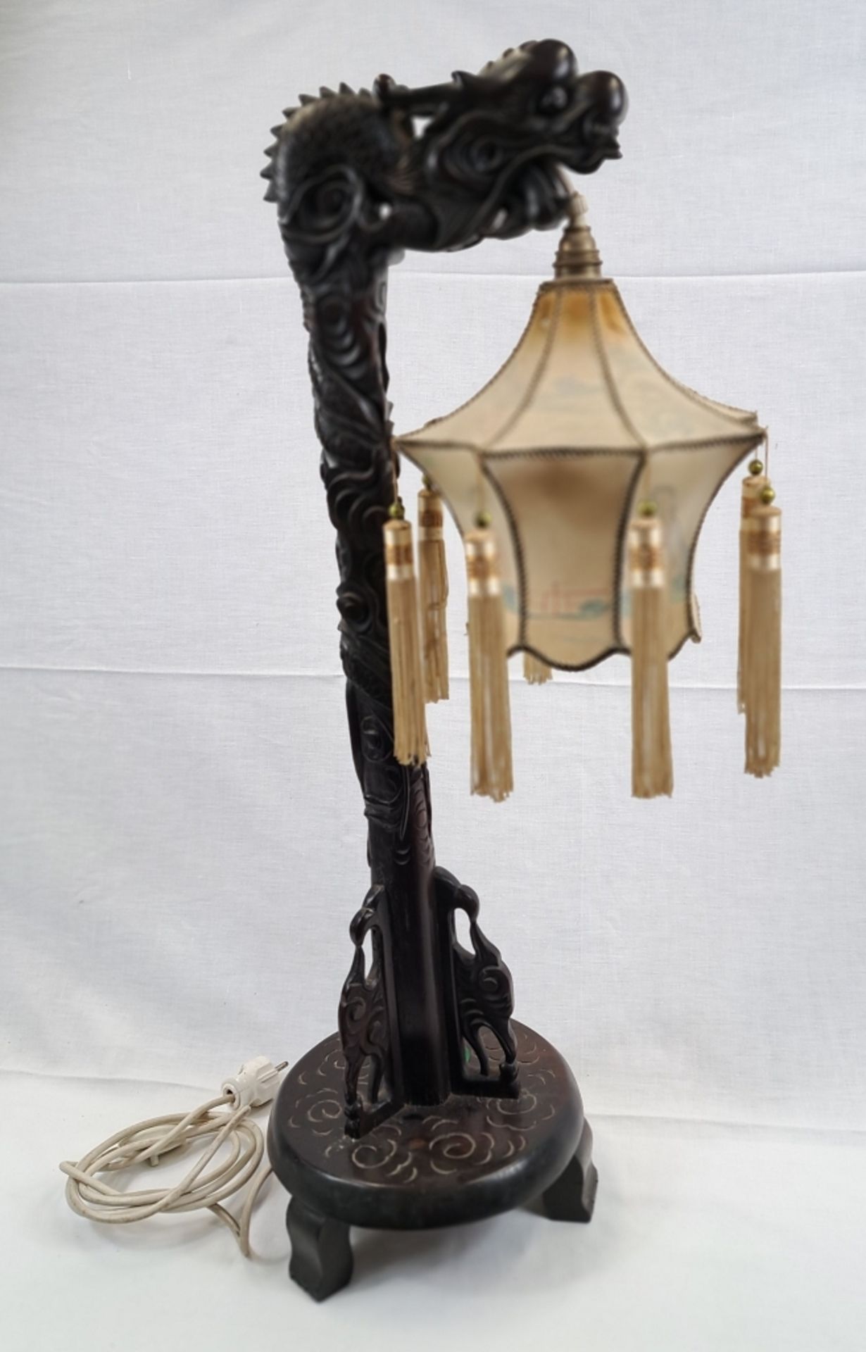 Amtike XXL Tischlampe Pagodenlame Japan 1930/40er Jahre - Bild 5 aus 8