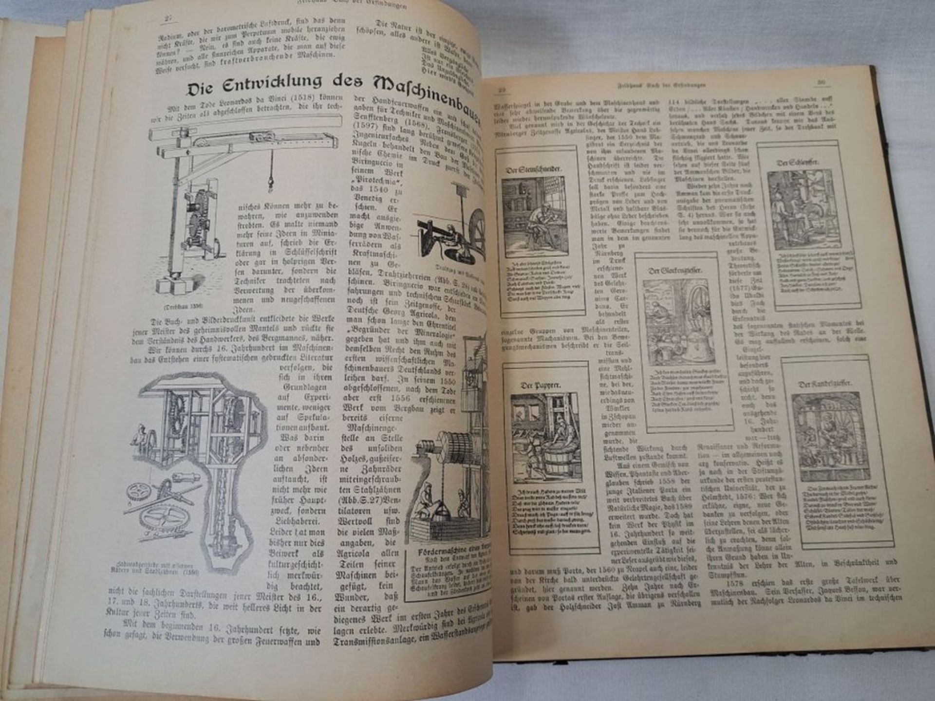 3 antike Bücher Buch der Erfindungen, Schidlof & Waldima - Image 9 of 13
