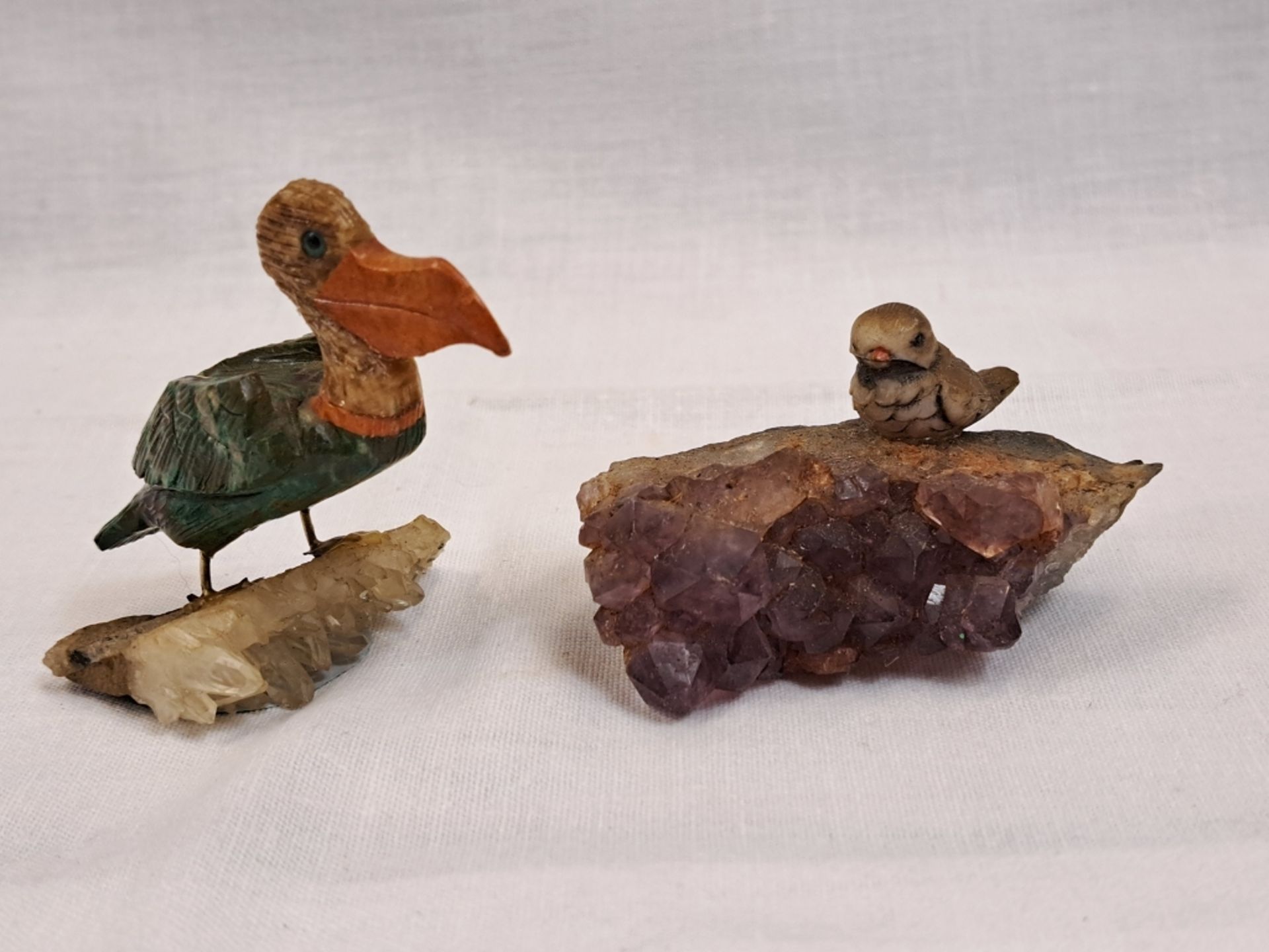 2 Mineralien Vögel Amethyst - Bild 2 aus 7