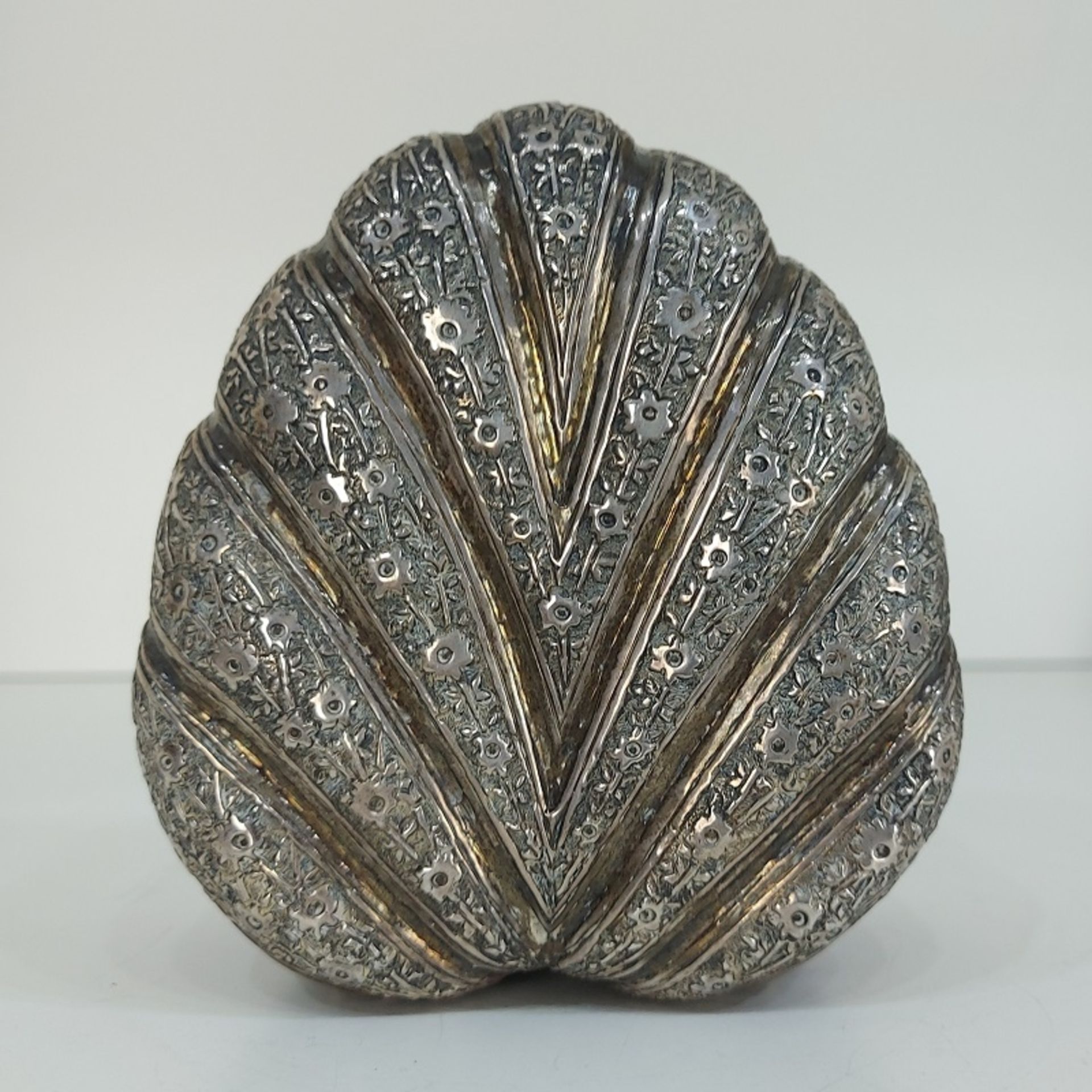 Antike Silberdose ca. 158g Herzform altes Blumendekor