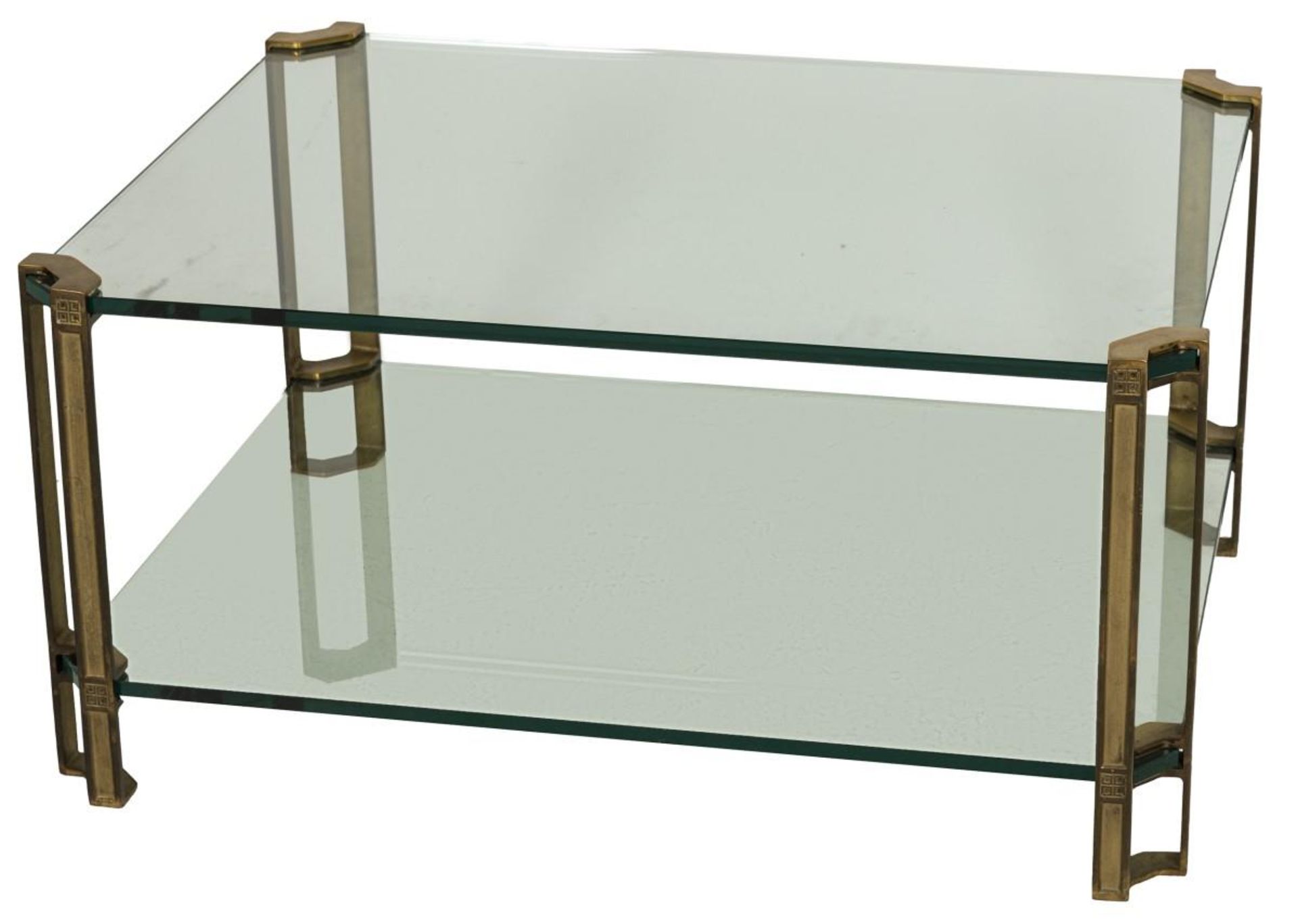 Peter Ghyczy (1940), A brass coffeetable with brass legs, Dutch, 2nd quarter 20th century.