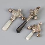 3 piece lot rattles silver.
