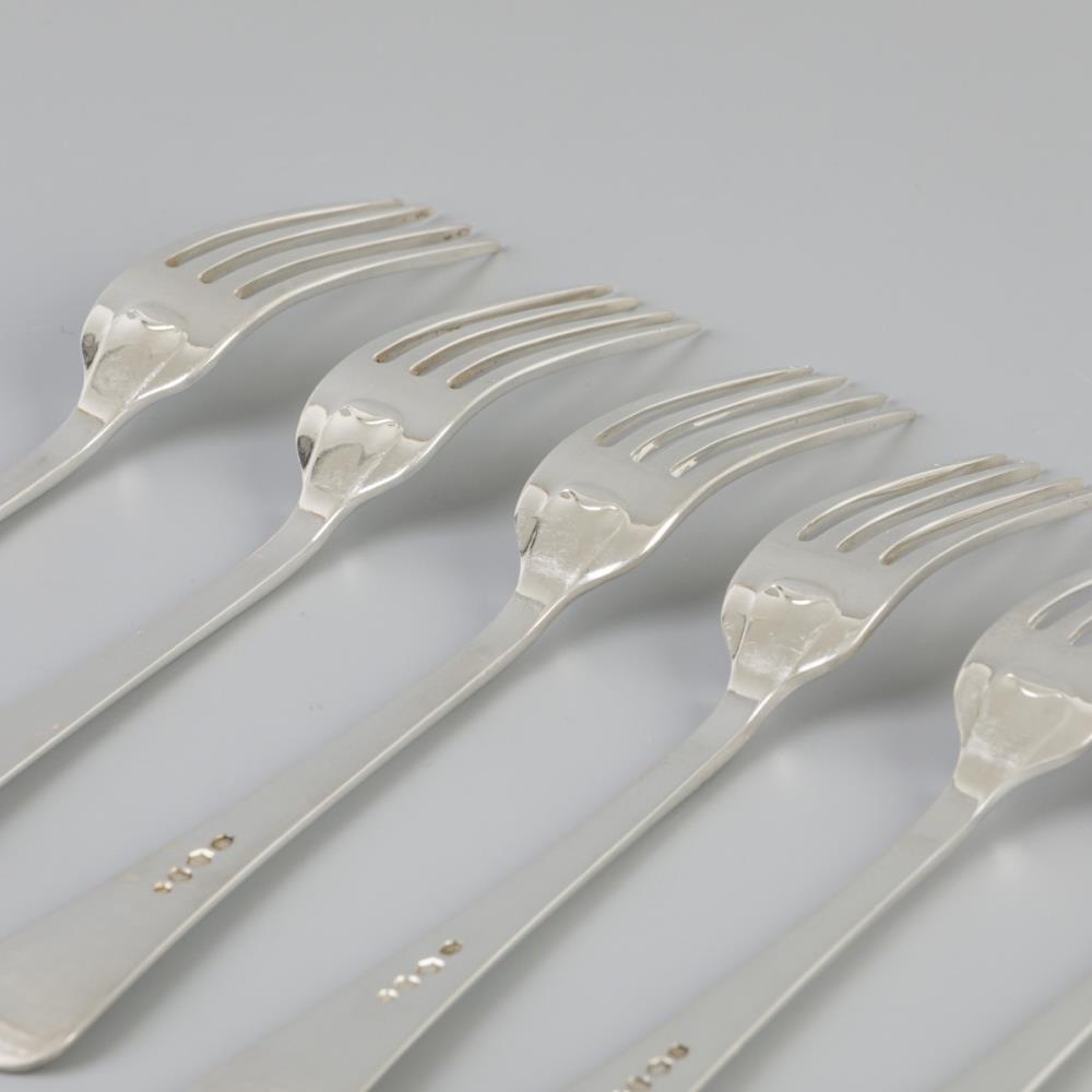 6 piece set dinner forks "Haags Lofje" silver. - Image 4 of 6