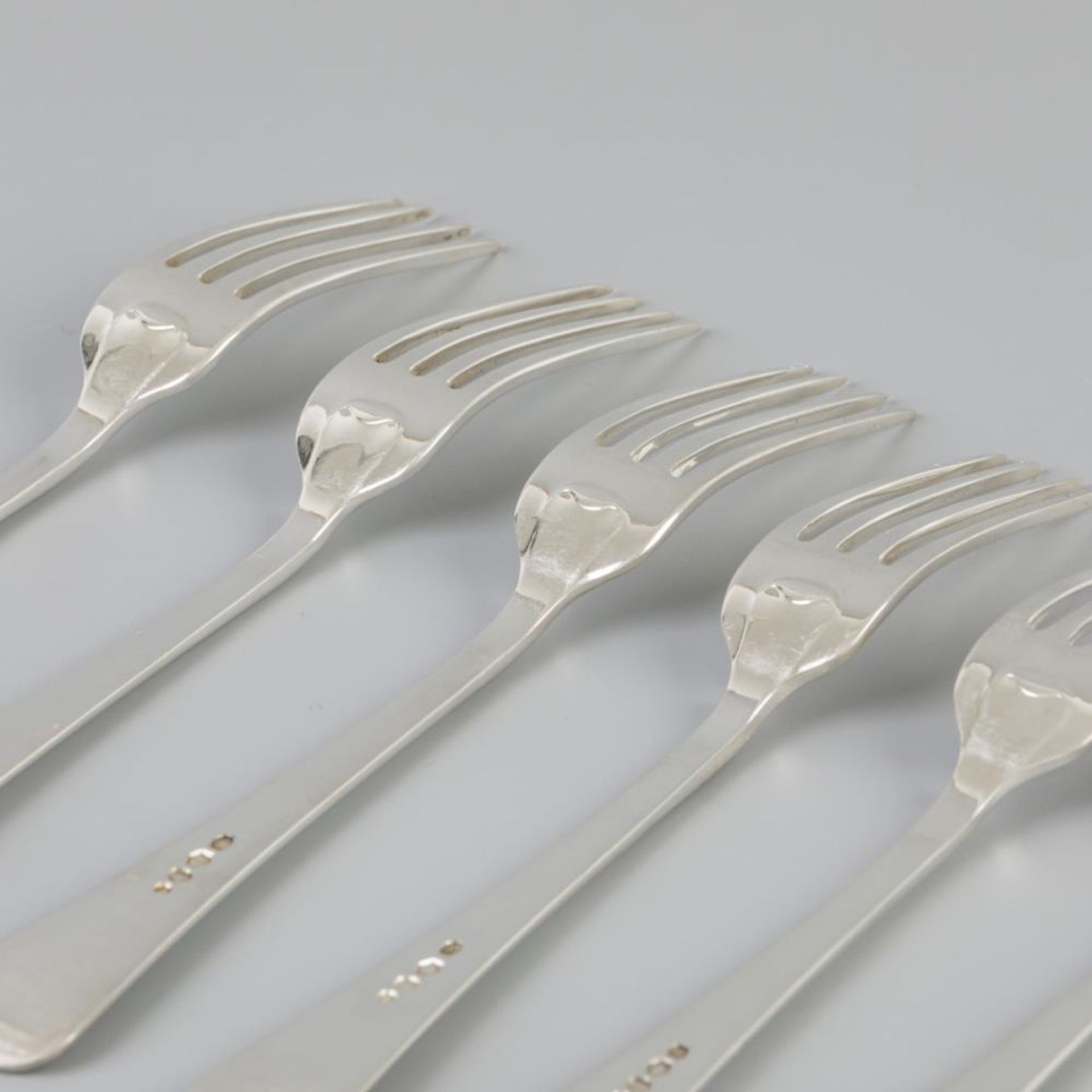 6 piece set dinner forks "Haags Lofje" silver. - Bild 4 aus 6