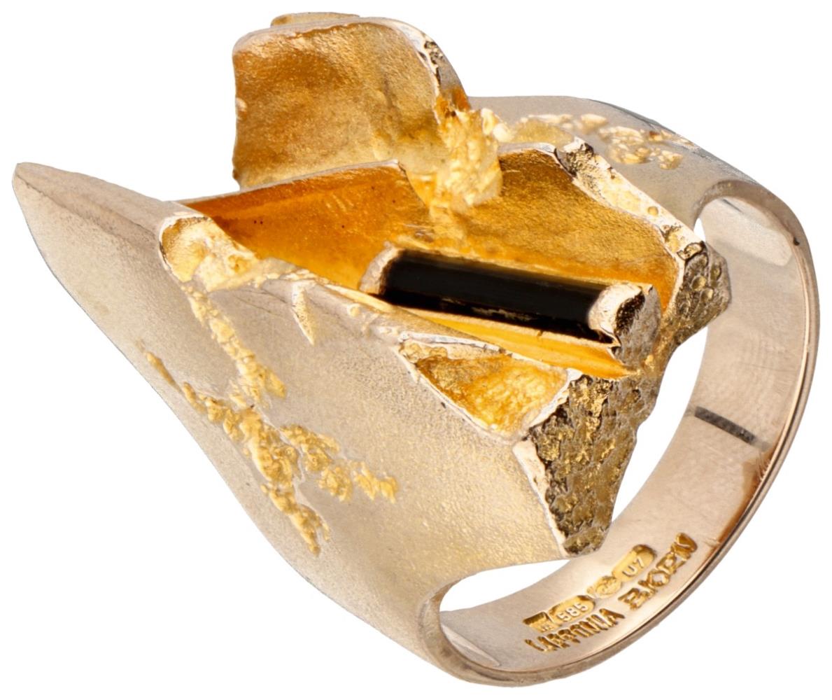 14K. Yellow gold 'Tourmaline River' ring by Finnish designer Björn Weckström for Lapponia. - Image 2 of 8