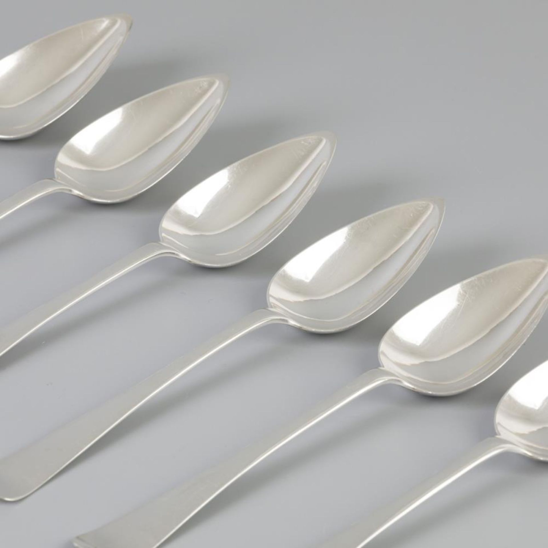 6 piece set dinner spoons "Haags Lofje" silver. - Image 2 of 6