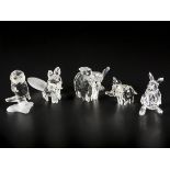 (5) piece lot Swarovski miniatures.