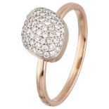 18K. Rose gold Bigli 'Mini Chloé' ring set with approx. 0.30 ct. diamond.