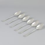 6 piece set dinner spoons "Haags Lofje" silver.