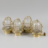 A lot with (4) brass maritime wall lamps.