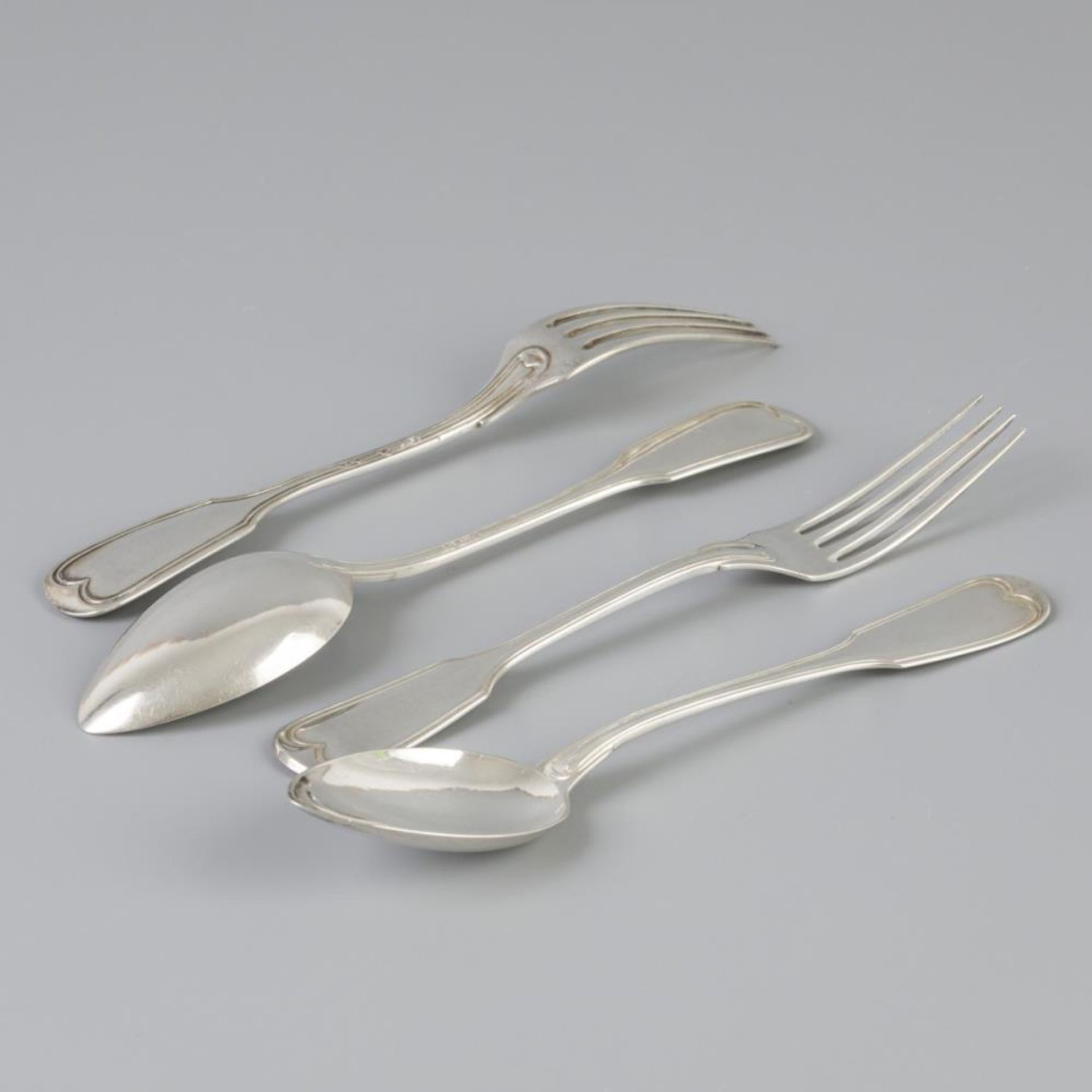 12 piece set forks & spoons silver. - Bild 5 aus 6