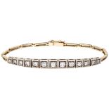 14K. Yellow gold Art Deco bracelet set with approx. 0.90 ct. diamond.