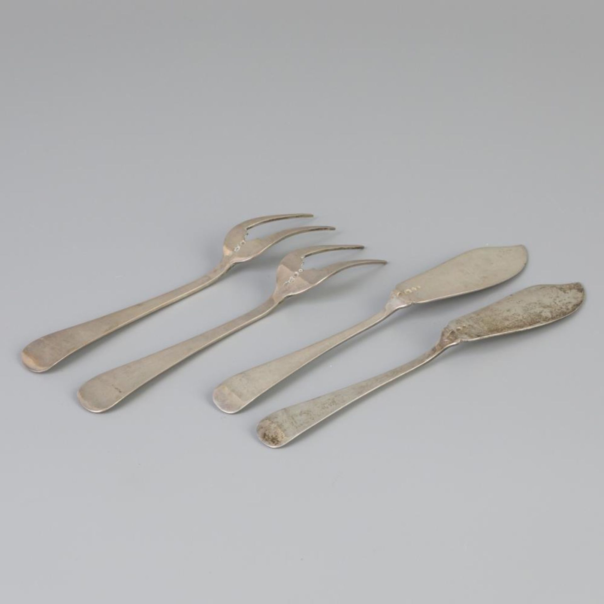 4 piece cutlery parts "Haags Lofje" silver. - Bild 3 aus 4