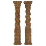 A lot comprising (2) decorative twisted wall pilasters, Germany(?), ca. 1900.