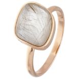 18K. Rose gold Bigli 'Mini Chloé' ring set with rutile quartz.
