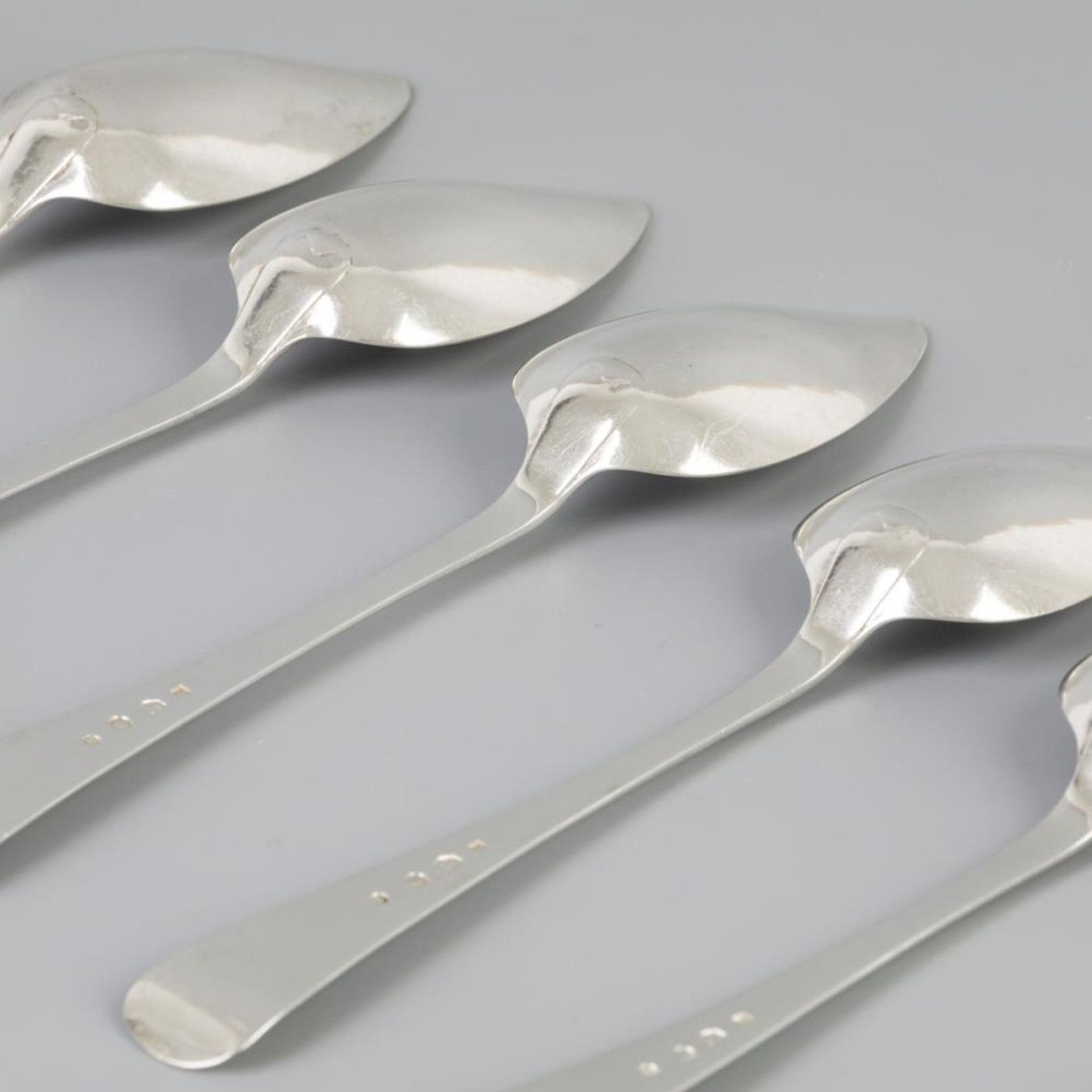 6 piece set dinner spoons "Haags Lofje" silver. - Image 4 of 6