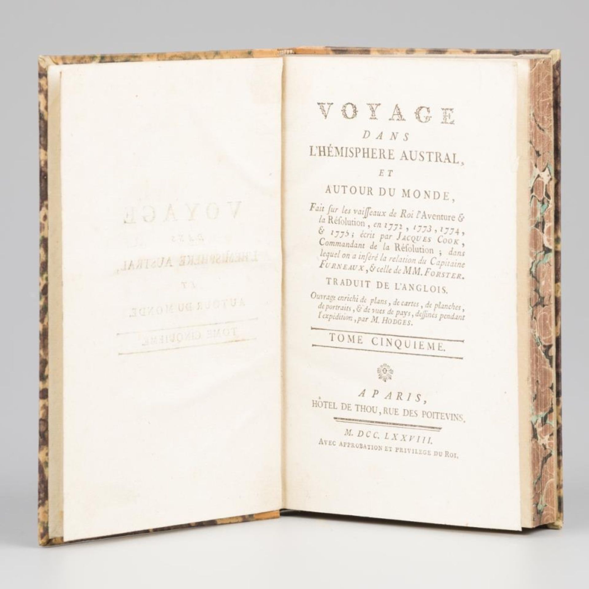 James Cook (1728 – 1779), Voyage dans l'hémisphère austral, autour du monde, (...), Vol. 1-6, Hôtel - Image 13 of 16
