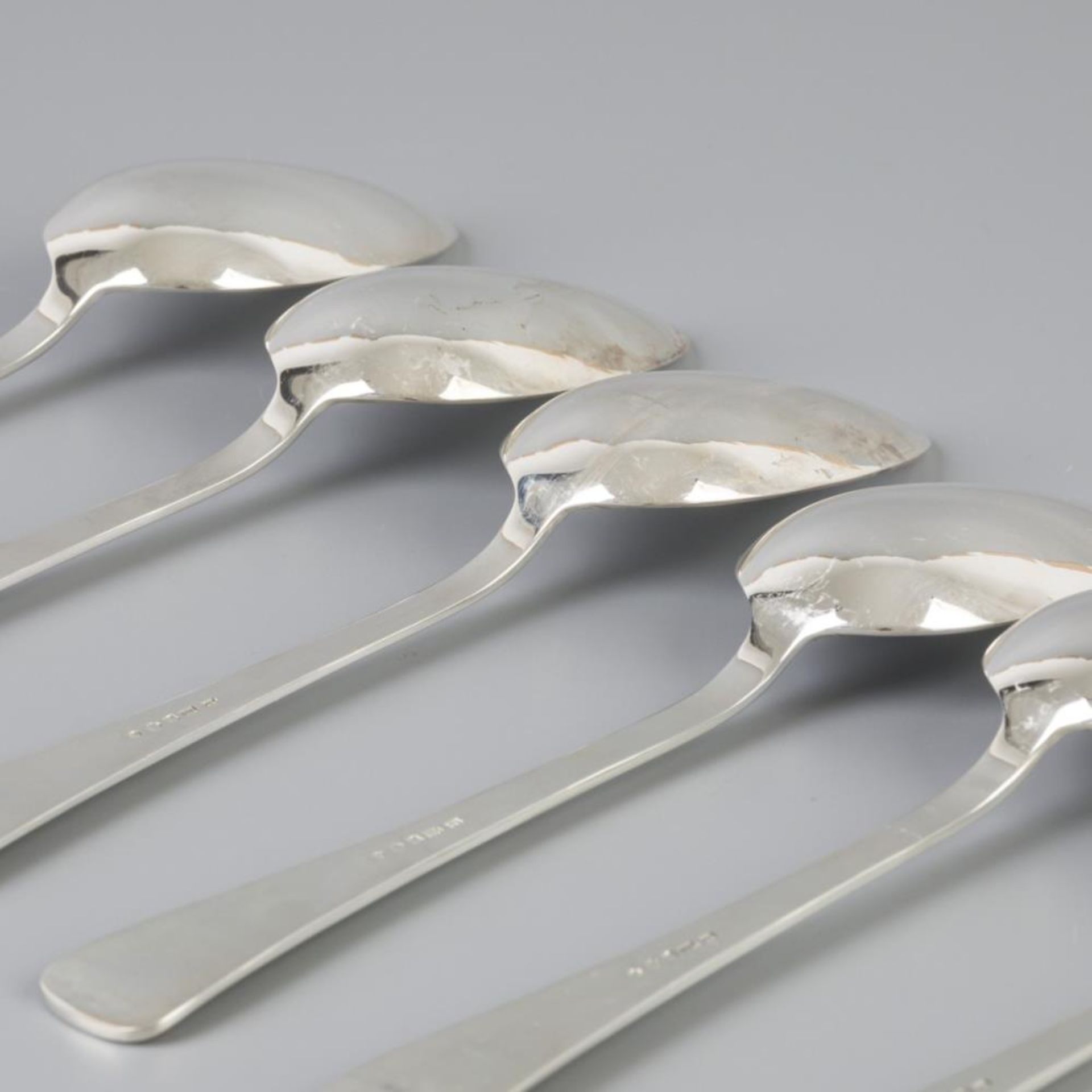 6 piece set dinner spoons "Haags Lofje" silver. - Bild 4 aus 5
