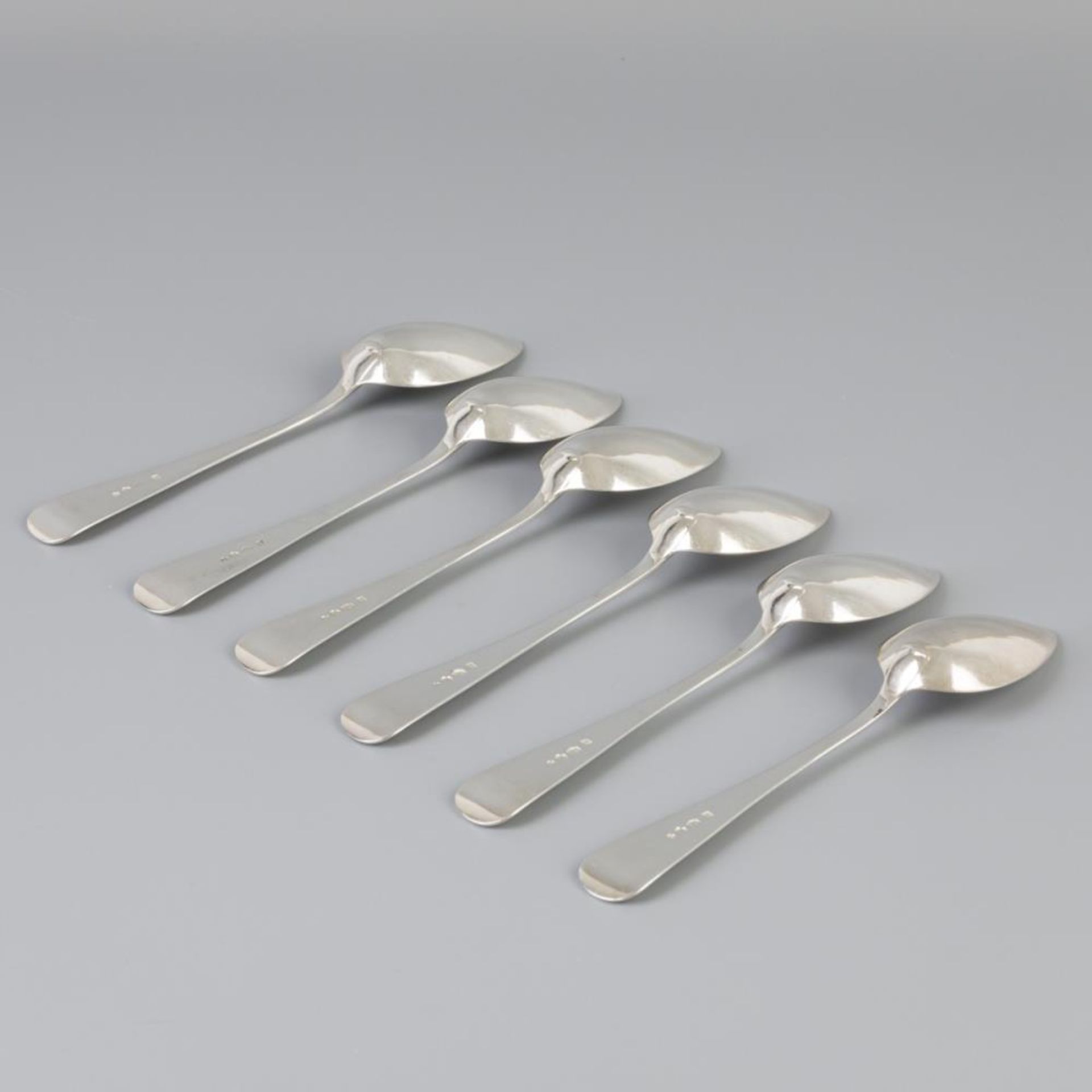 6 piece set of spoons "Haags Lofje" silver. - Bild 4 aus 6