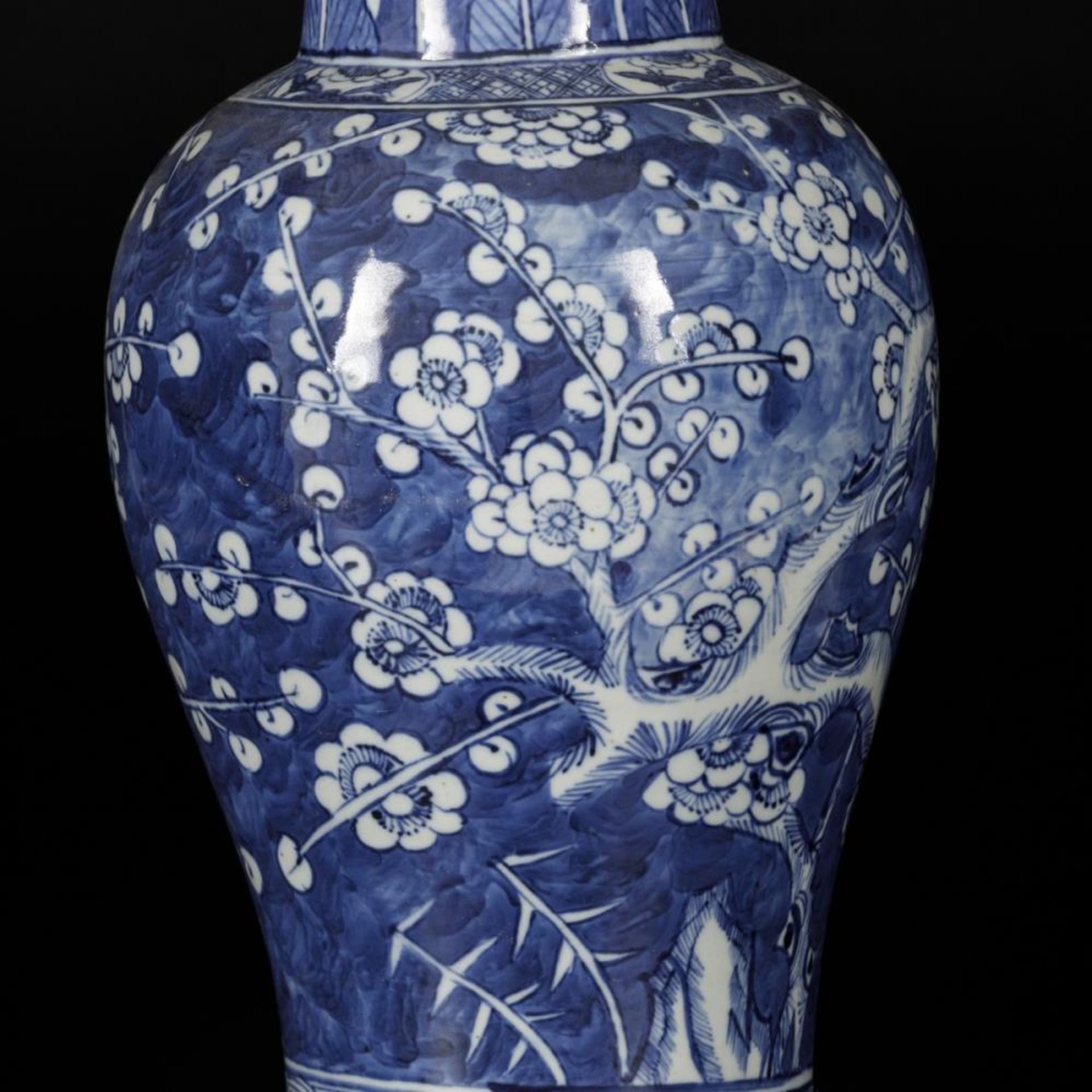 A porcelain vase with decor of prunus on broken ice, China, 19th century. - Image 9 of 18