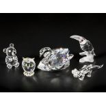 (5) part lot Swarovski miniatures.