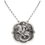 Sterling silver no.102 'Mermaid' necklace by Georg Jensen.