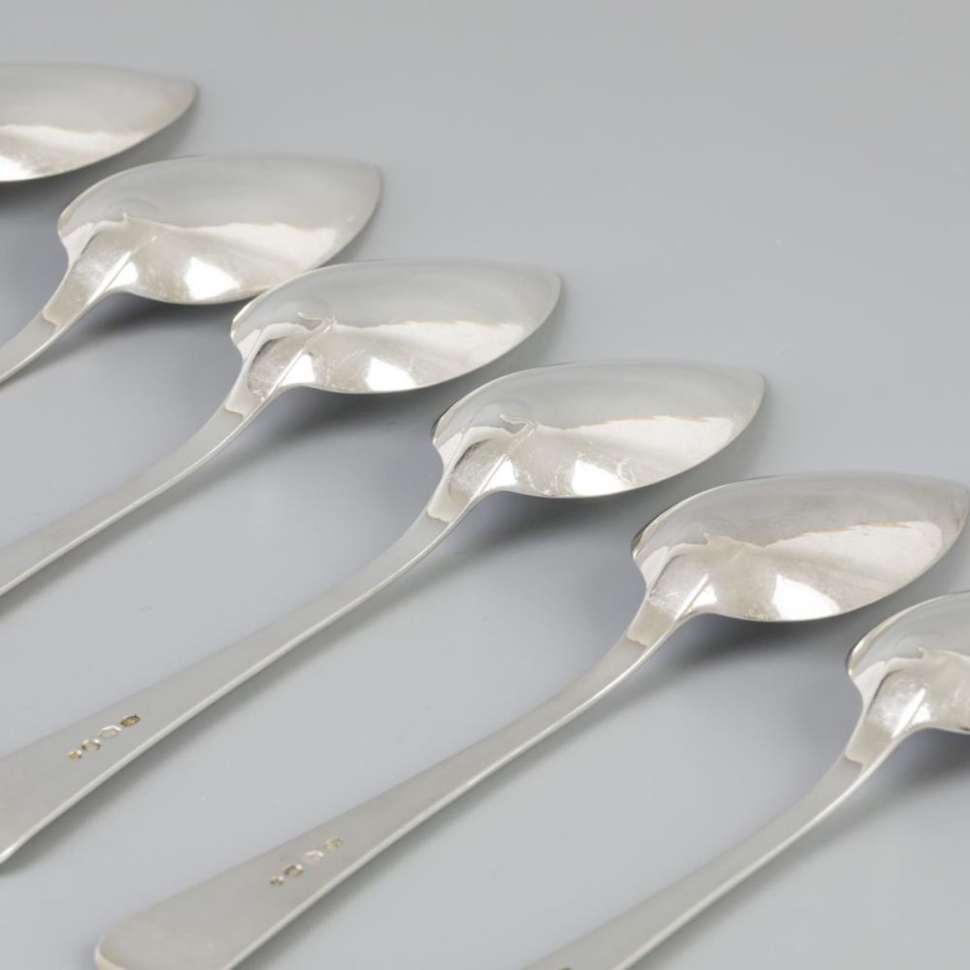 6 piece set dinner spoons "Haags Lofje" silver. - Bild 4 aus 6