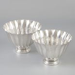 2 piece set of silver decorative bowls.