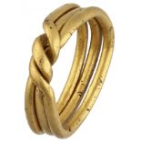 Yellow gold antique puzzle ring, presumably approx. 1650 - 1700 (archaeological find).