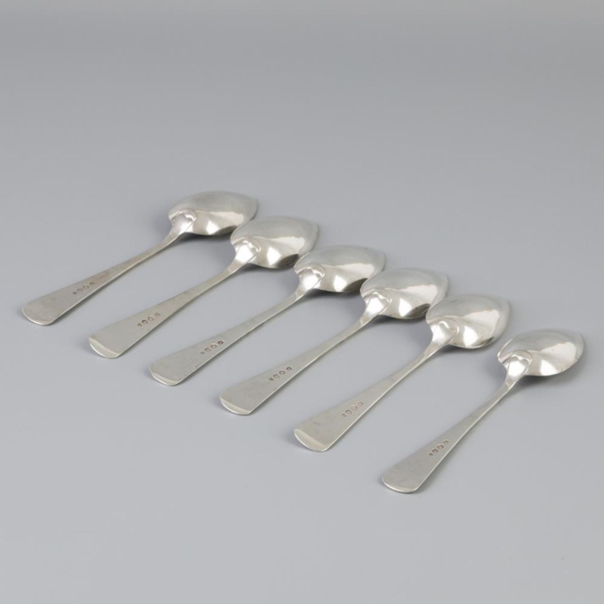 6 piece set of spoons "Haags Lofje" silver. - Bild 3 aus 5