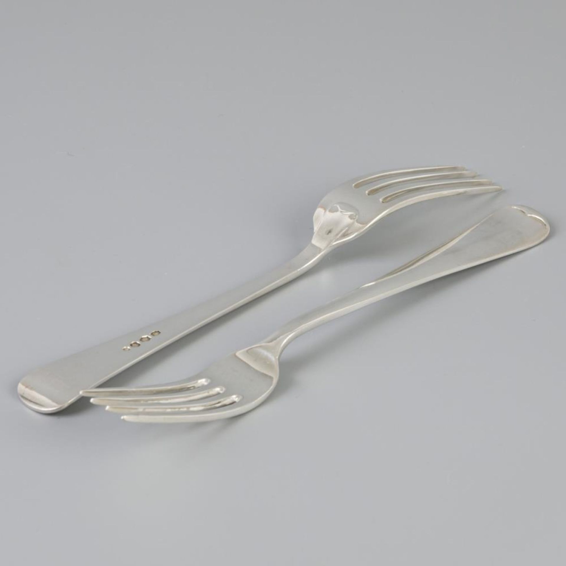 6 piece set dinner forks "Haags Lofje" silver. - Bild 5 aus 6