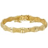 14K. Yellow gold bamboo bangle bracelet.