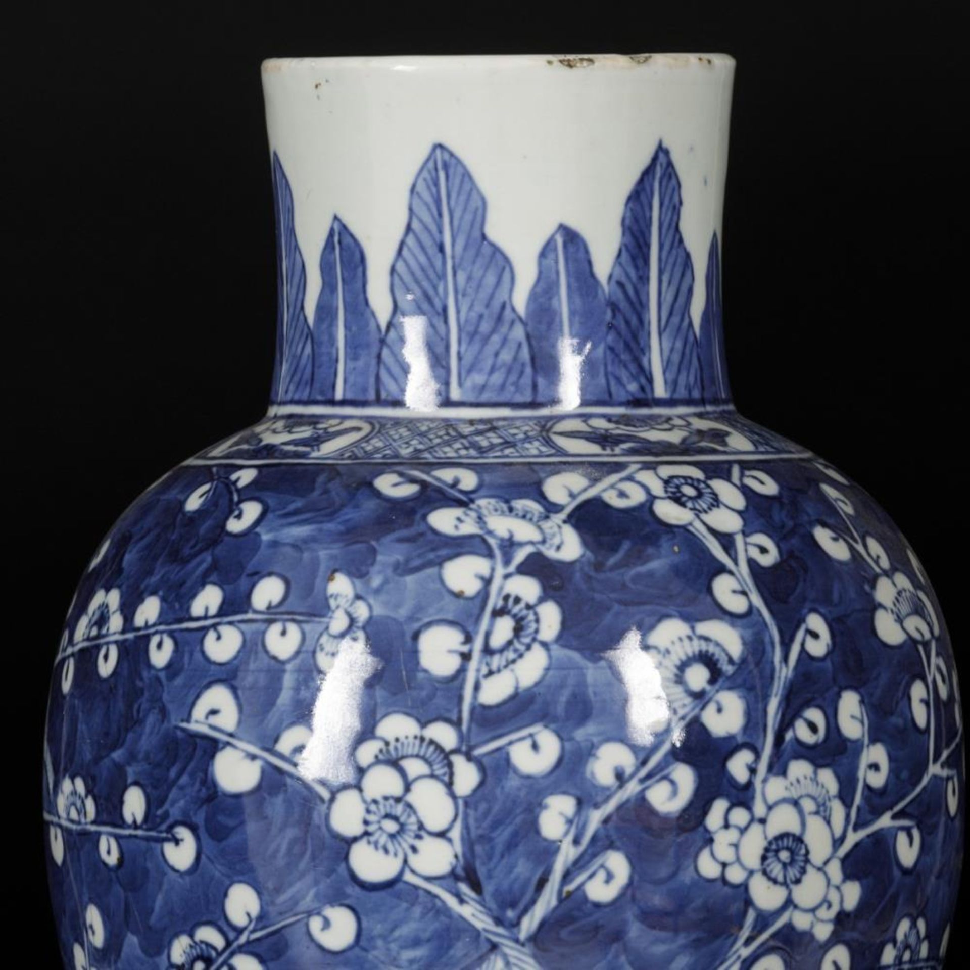 A porcelain vase with decor of prunus on broken ice, China, 19th century. - Image 4 of 18