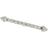 14K. Yellow gold Art Deco brooch set with approx. 1.72 ct. diamond.