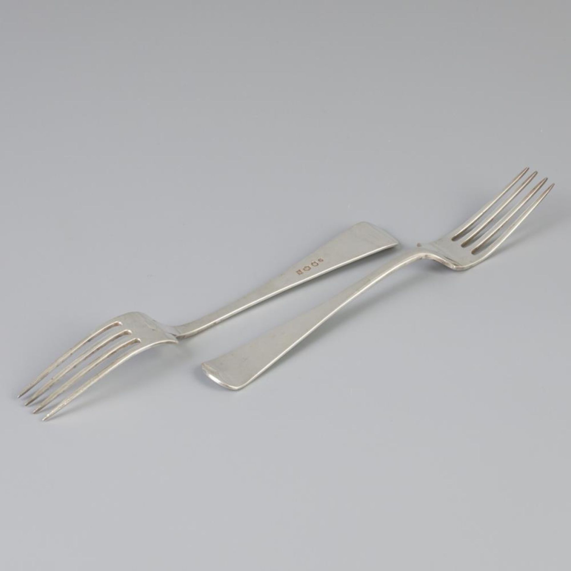 6 piece set dinner forks "Haags Lofje" silver. - Image 3 of 4