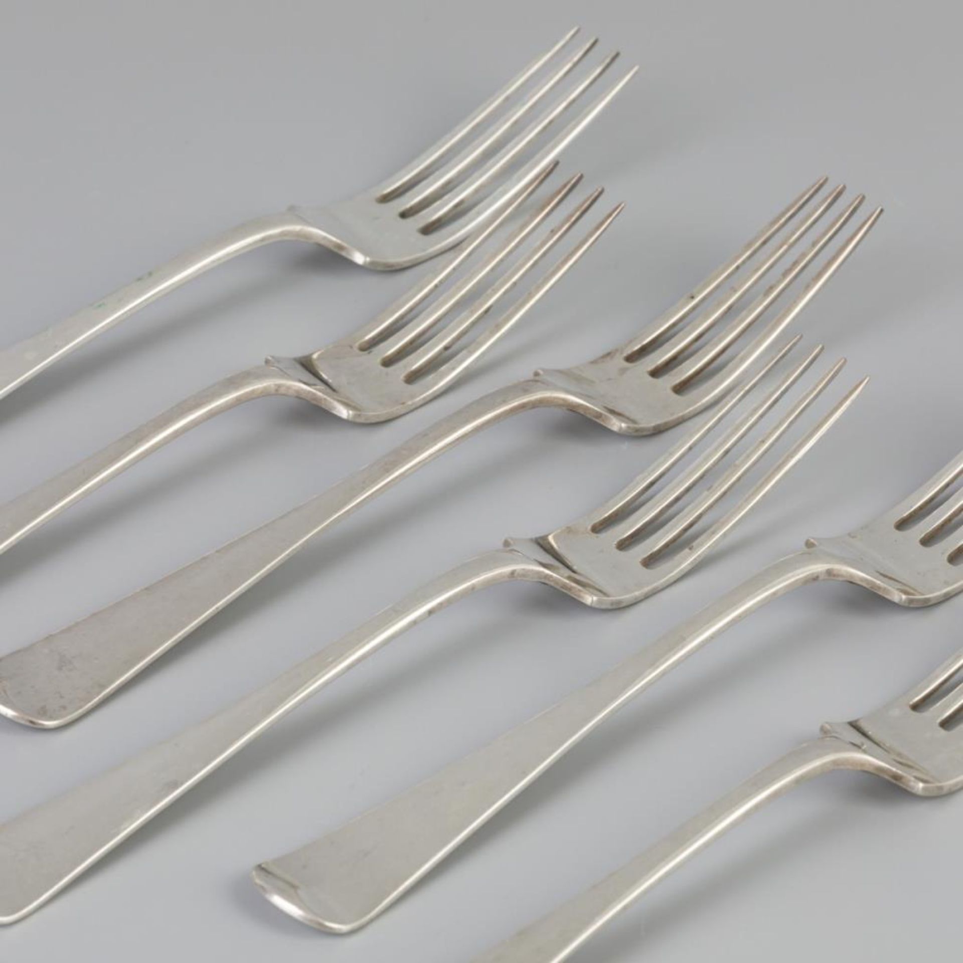 6 piece set dinner forks "Haags Lofje" silver. - Image 2 of 4