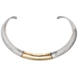 Sterling silver collar necklace with gold colored detail by Andreas Mikkelsen.