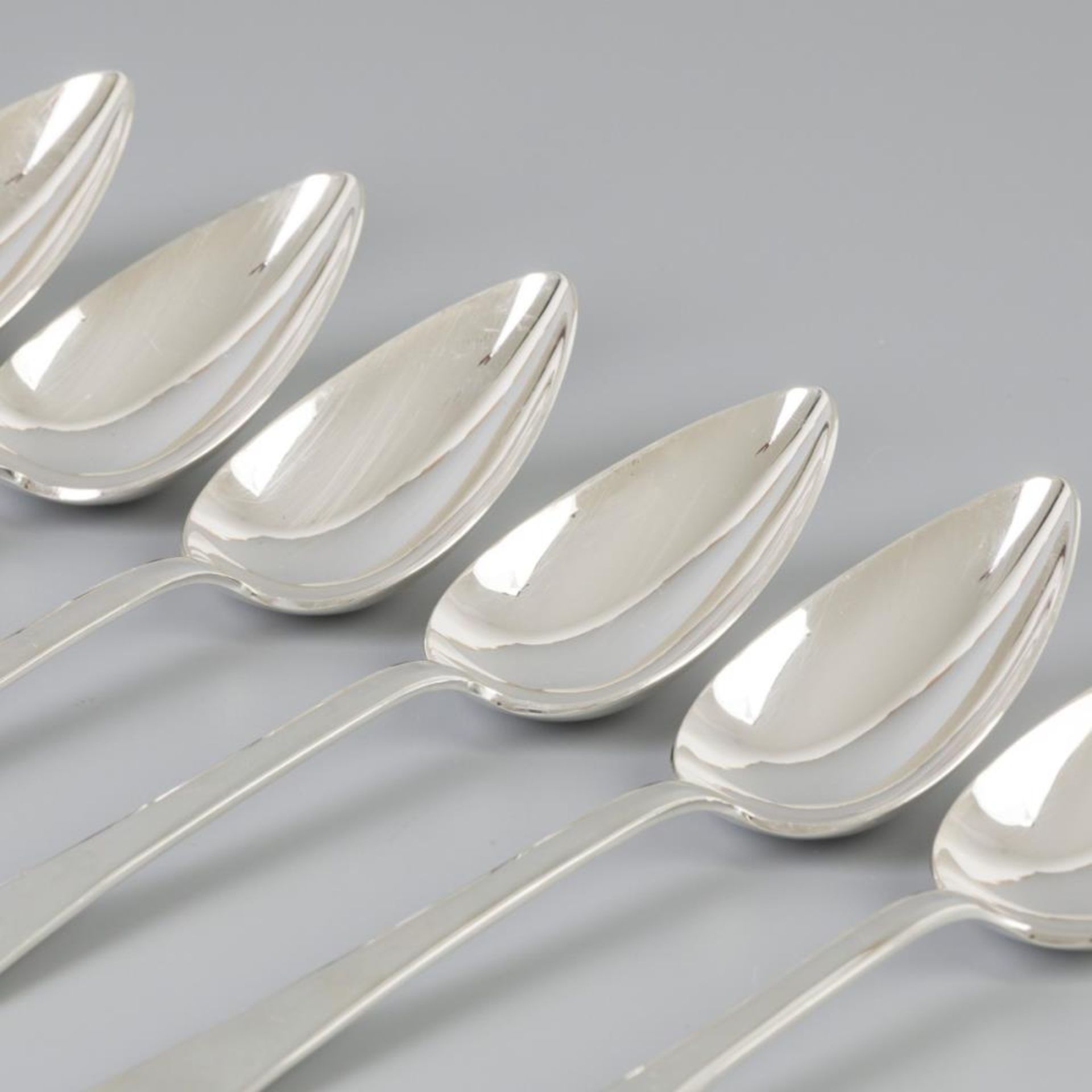 6 piece set dinner spoons "Haags Lofje" silver. - Bild 2 aus 5