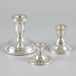 3-piece set of table candlesticks silver.