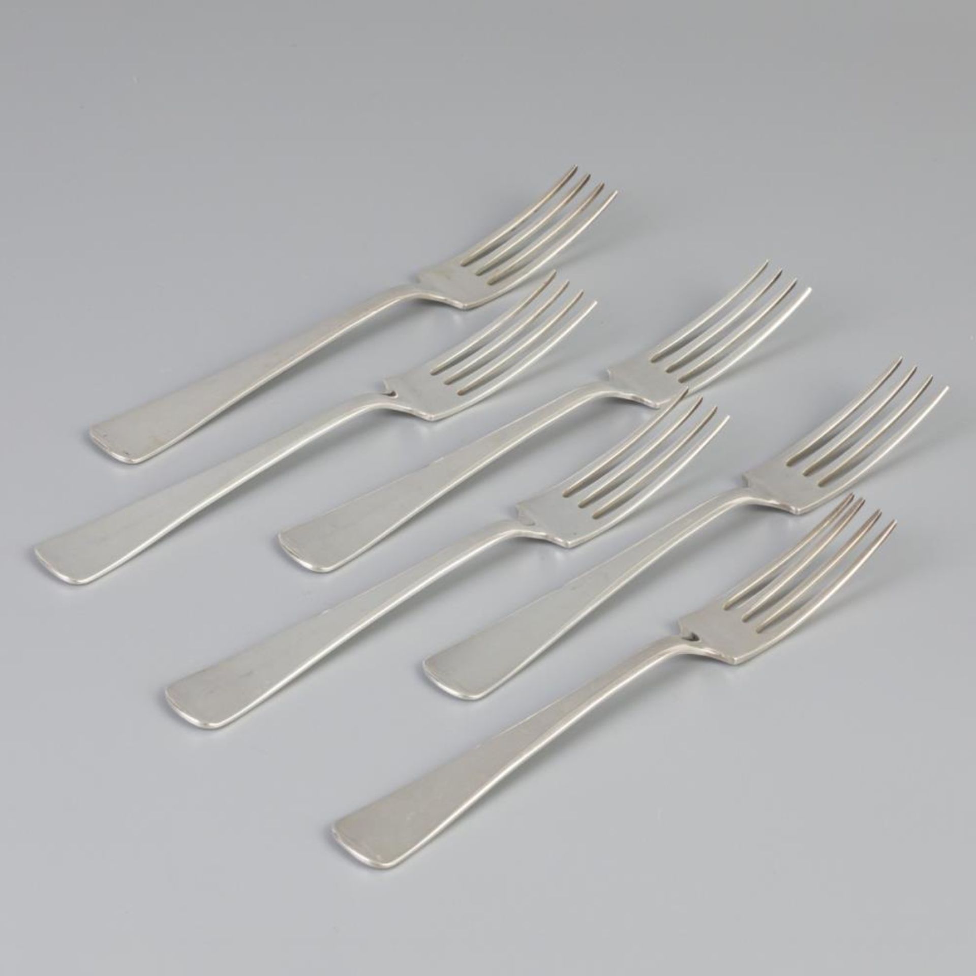 6 piece set of forks "Haags Lofje" silver.