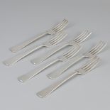 6 piece set of forks "Haags Lofje" silver.