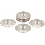 (12) piece set of chocolate bowls silver.