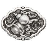 Sterling silver no.279 'Snail' brooch by Georg Jensen.