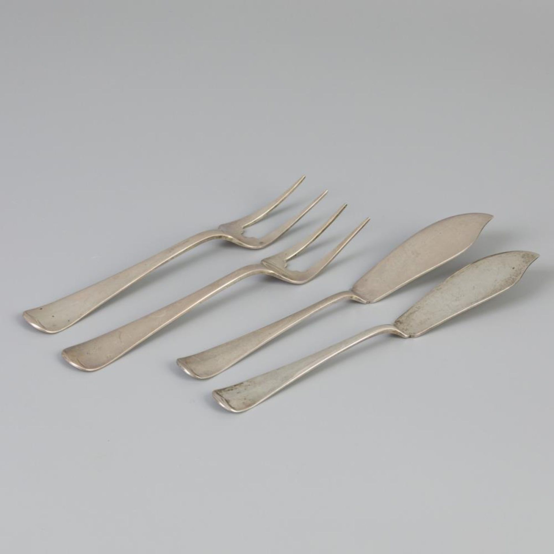 4 piece cutlery parts "Haags Lofje" silver.