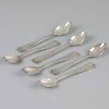 6 piece set teaspoons "Haags Lofje" silver.