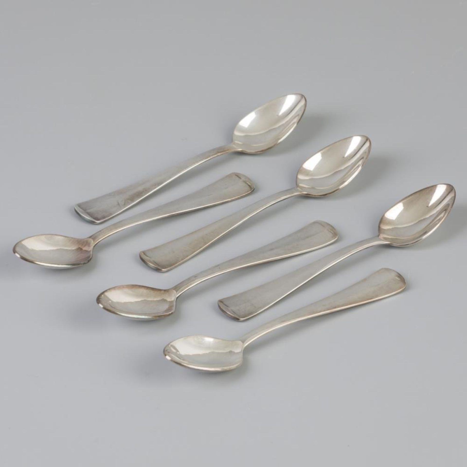 6 piece set teaspoons "Haags Lofje" silver.