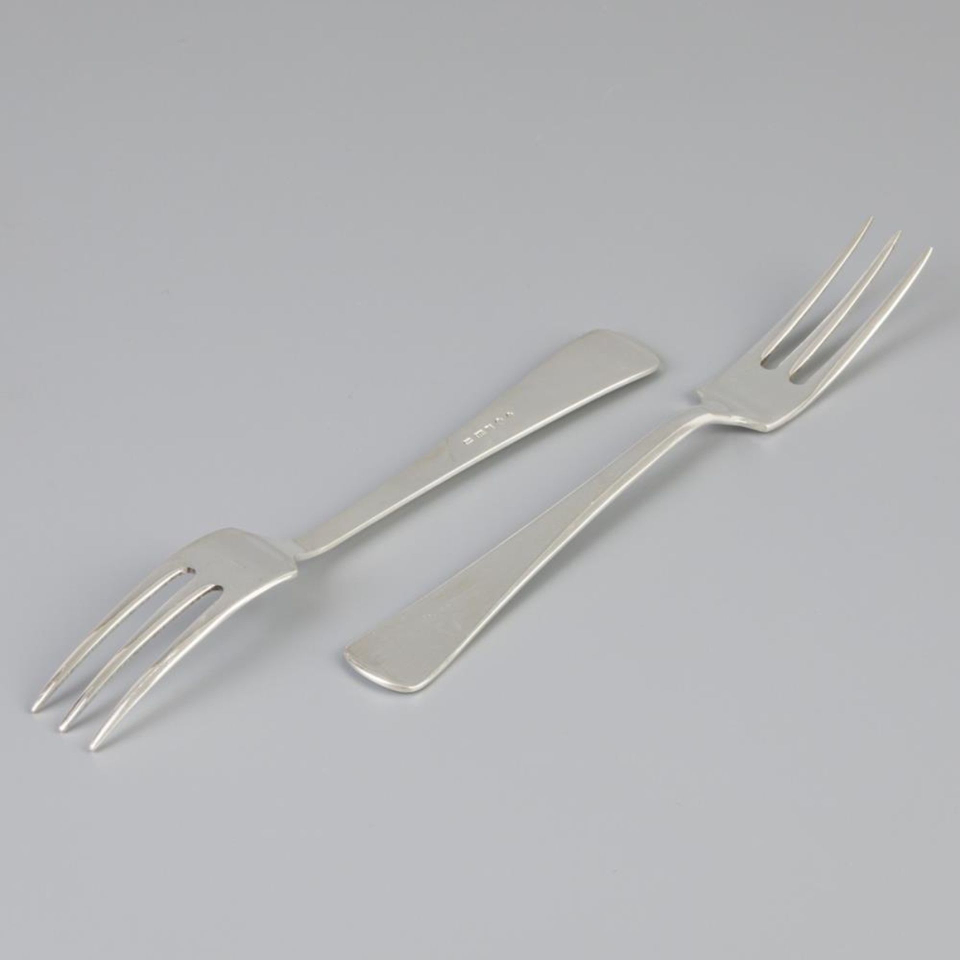 6 piece set of forks "Haags Lofje" silver. - Bild 3 aus 4