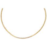 H. Stern 18K. yellow gold matted necklace set with approx. 0.30 ct. diamond.