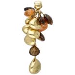 Marco Bicego 18K. yellow gold pendant with garnet and smoky quartz.